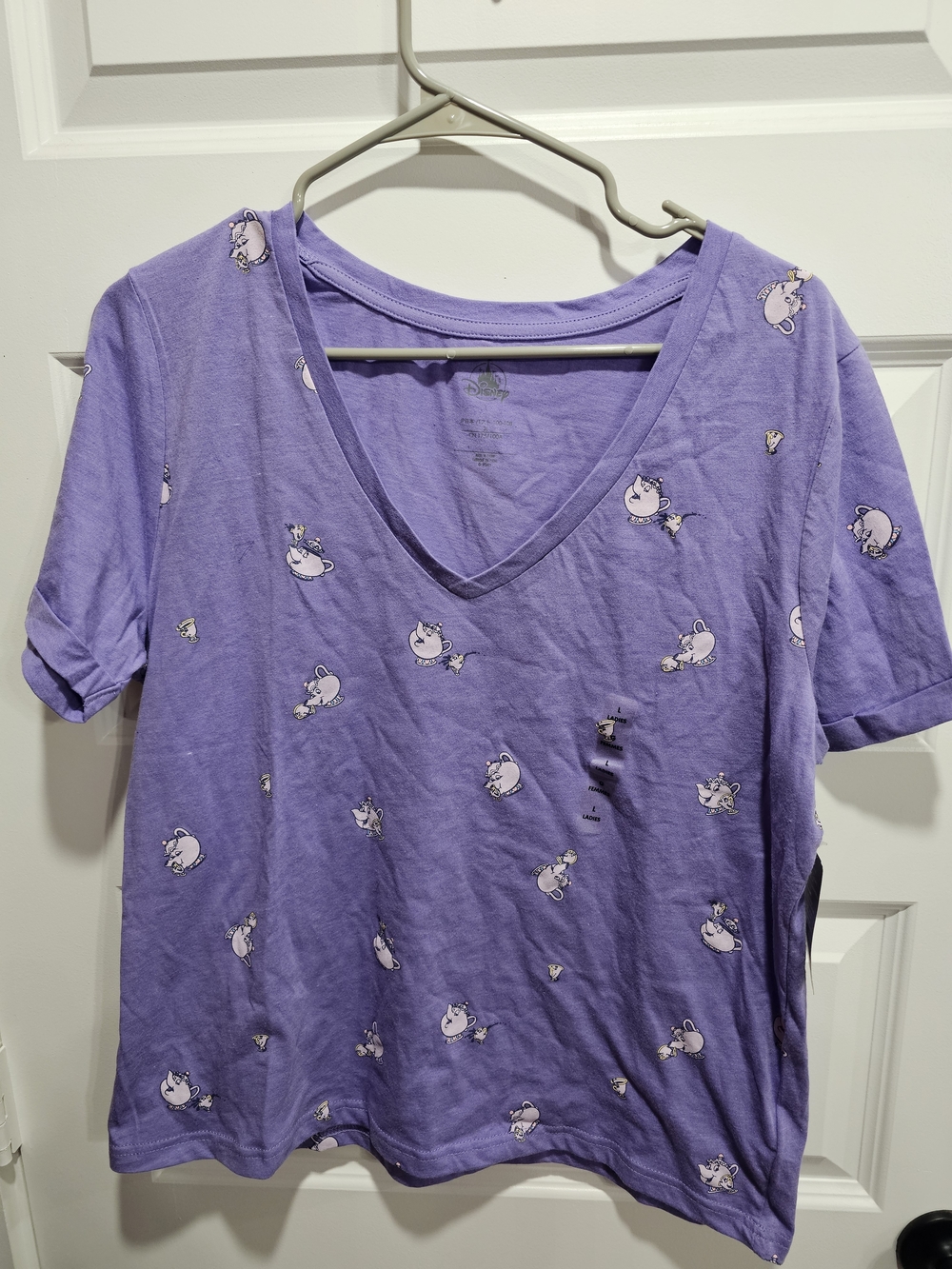 Disney Lavender Teapot V Cut Shirt